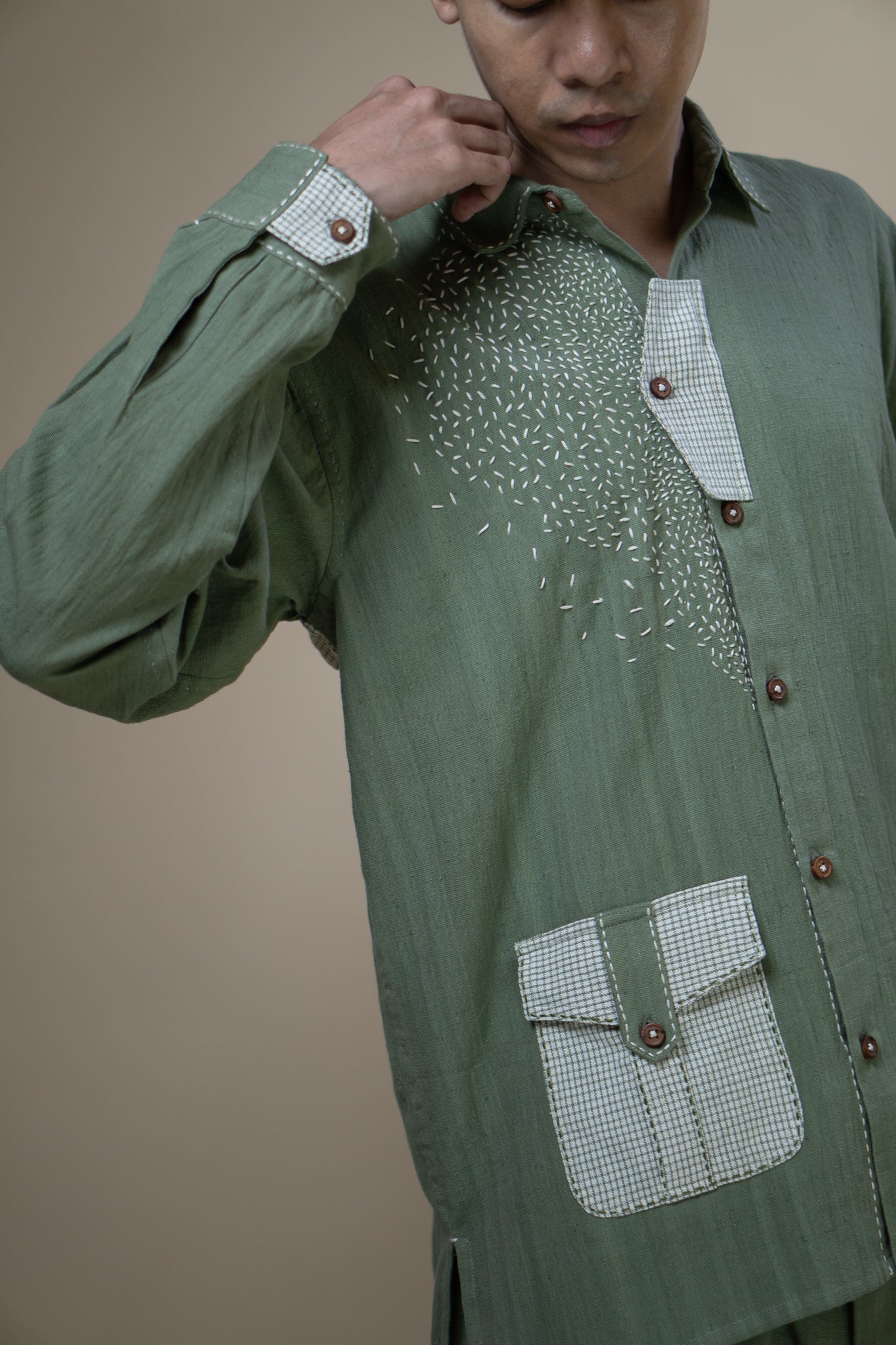 Meadows Embroidered Full Shirt