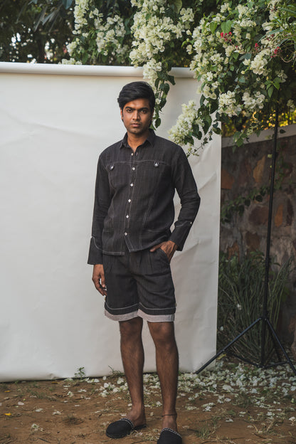 Sonder Panelled Shirt & Hem Detail Shorts