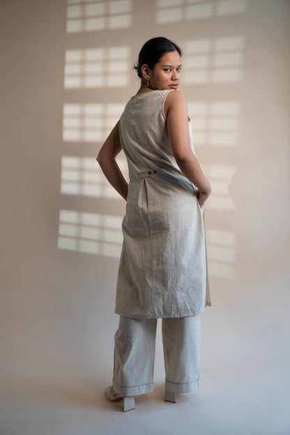 Dawning High Slit Tunic & Straight Pants Set