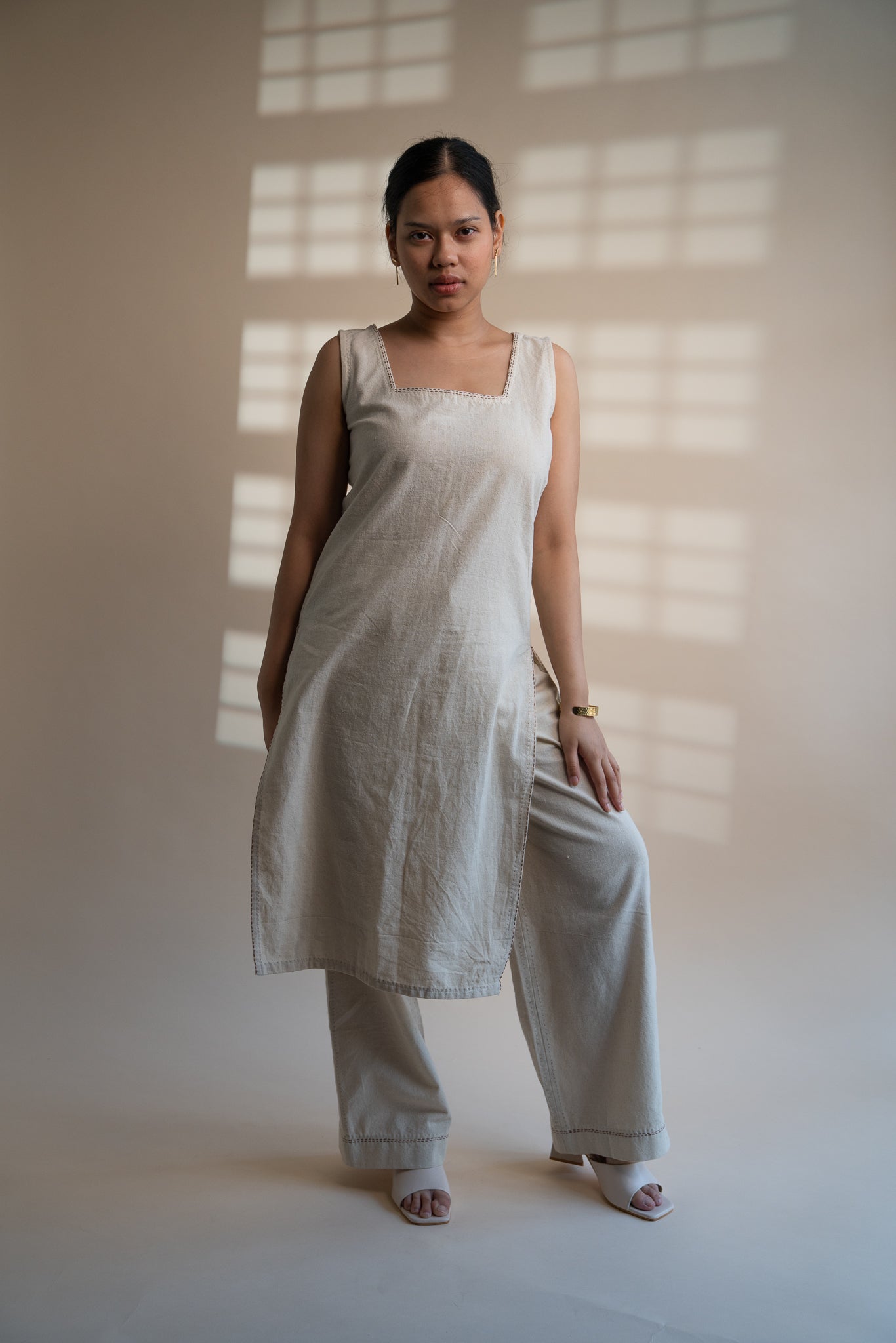 Dawning High Slit Tunic & Straight Pants Set