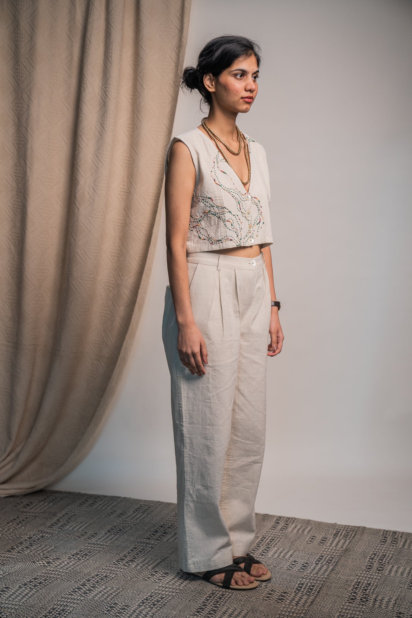 Rewind Cropped Blouse & Kora Straight Pants