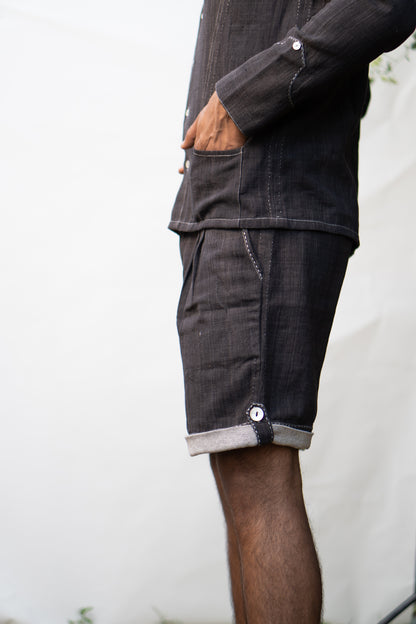 Sonder Panelled Shirt & Hem Detail Shorts