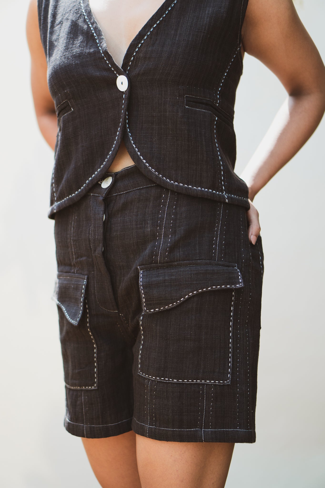 Sonder Waistcoat & High Waist Shorts