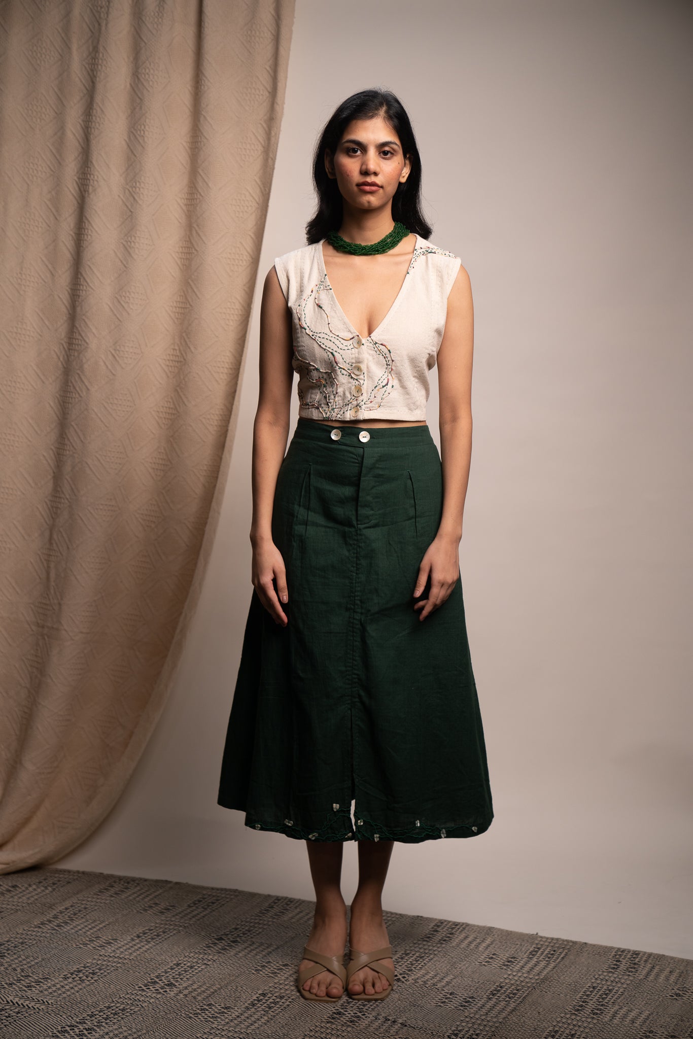 Rewind Cropped Blouse & Rewind Flared Skirt